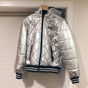 NFL Seahawks Football Puffer Foil Coat